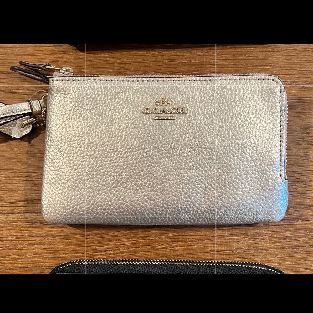 Coach Metallic Silver / Gold Wristlet